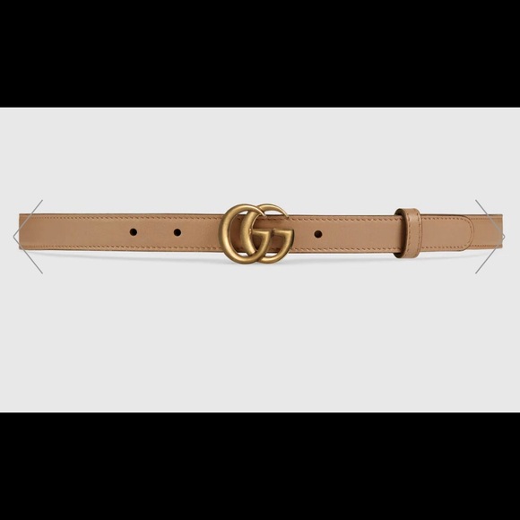Thin Tan Leather Gucci Belt 
